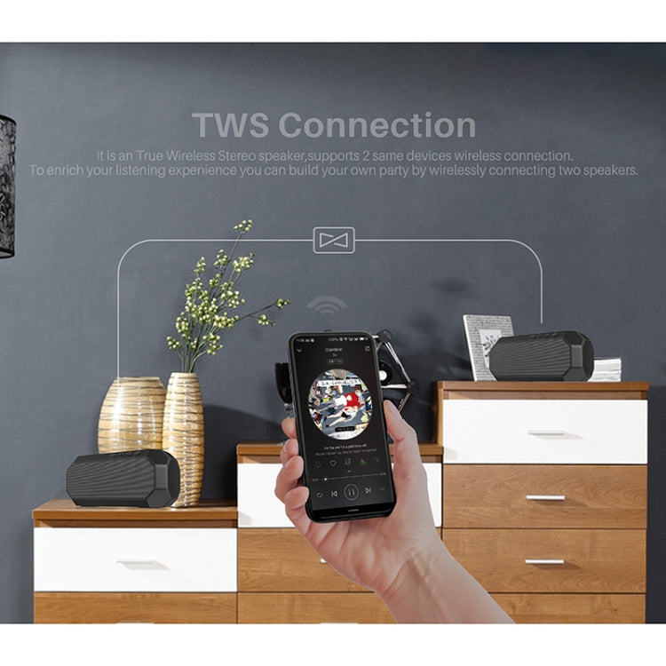 NewRixing NR-4000 TWS Mesh Polygon Music Box Concept Bluetooth Speaker(Silver) - free shipping - PMC Jewellery - Order now!