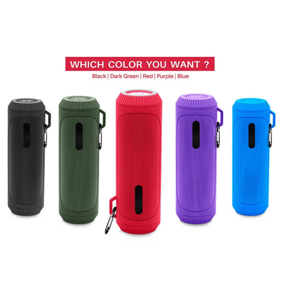NewRixing NR-4016A TWS Outdoor Splashproof Bluetooth Speaker with Carabiner Handle & SOS Flashlight(Blue)