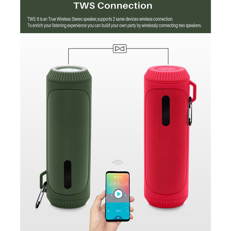 NewRixing NR-4016A TWS Outdoor Splashproof Bluetooth Speaker with Carabiner Handle & SOS Flashlight(Blue) - free shipping - PMC Jewellery - Order now!