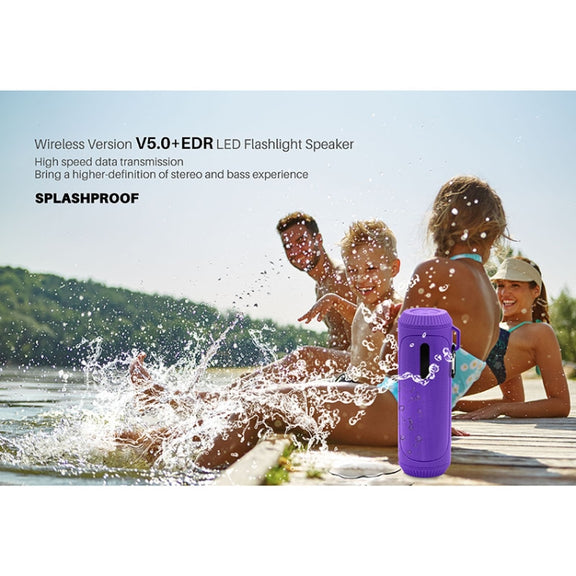 NewRixing NR-4016A TWS Outdoor Splashproof Bluetooth Speaker with Carabiner Handle & SOS Flashlight(Blue)
