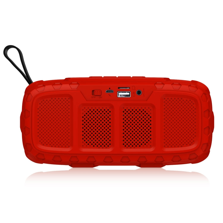 NewRixing NR-5018 Outdoor Portable Bluetooth Speaker, Support Hands-free Call / TF Card / FM / U Disk(Red+Black) - free shipping - PMC Jewellery - Order now!