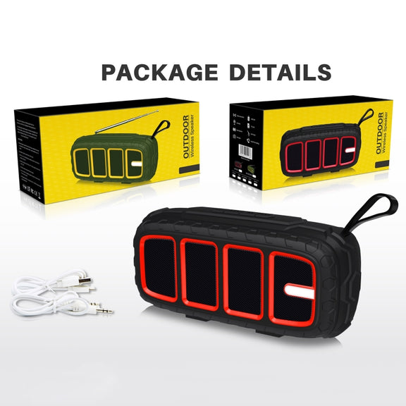 NewRixing NR-5018 Outdoor Portable Bluetooth Speaker, Support Hands-free Call / TF Card / FM / U Disk(Black)