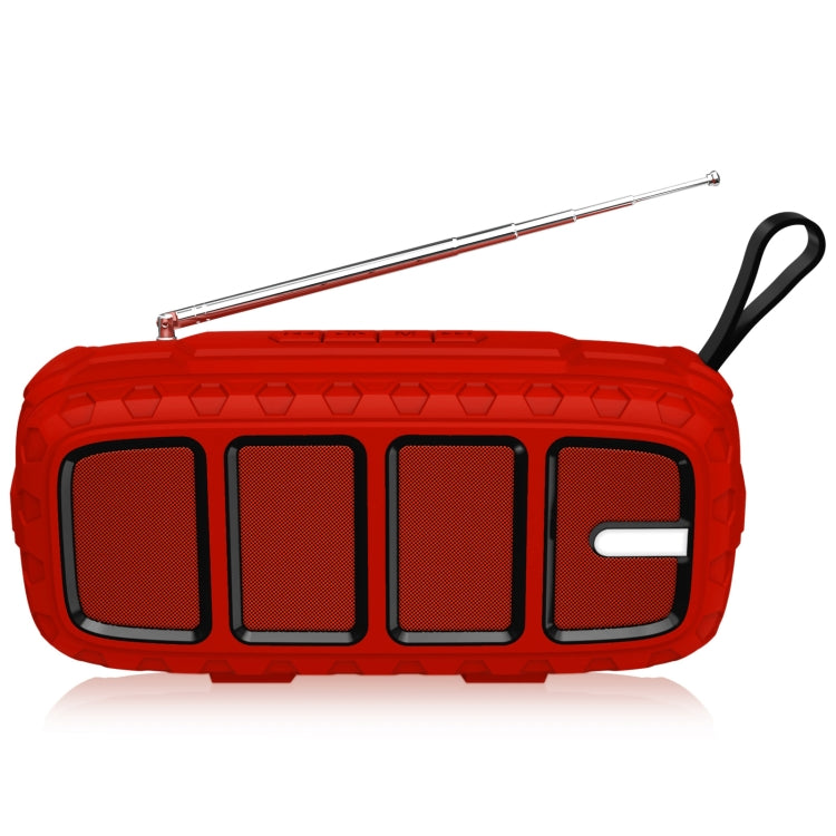 NewRixing NR-5018FM Outdoor Portable Bluetooth Speaker with Antenna, Support Hands-free Call / TF Card / FM / U Disk(Red+Black) - free shipping - PMC Jewellery - Order now!