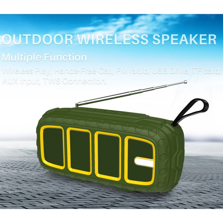 NewRixing NR-5018FM Outdoor Portable Bluetooth Speaker with Antenna, Support Hands-free Call / TF Card / FM / U Disk(Black+Red)