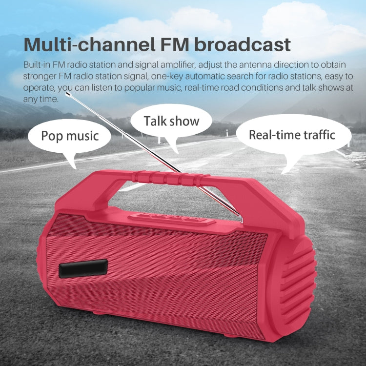 NewRixing NR-4025FM Outdoor Splash-proof Water Portable Bluetooth Speaker, Support Hands-free Call / TF Card / FM / U Disk(Blue)