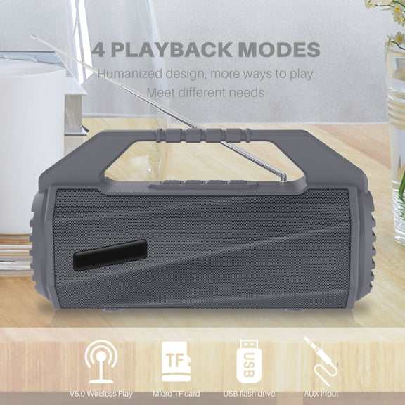 NewRixing NR-4025FM with Screen Outdoor Splash-proof Water Portable Bluetooth Speaker, Support Hands-free Call / TF Card / FM / U Disk(Black)
