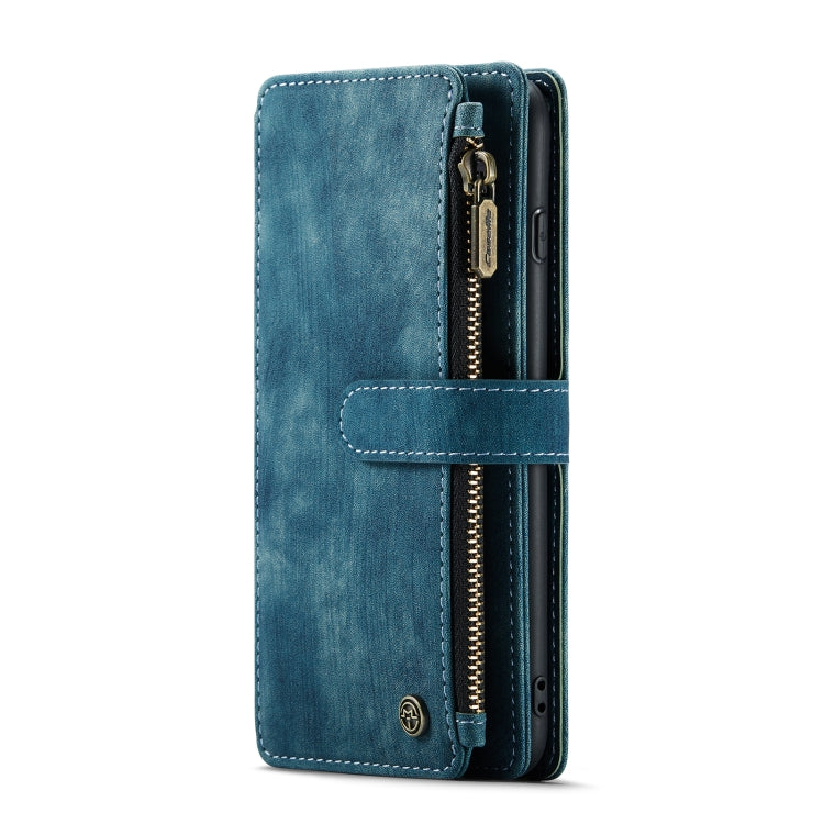 CaseMe-C30 PU + TPU Multifunctional Horizontal Flip Leather Case with Holder & Card Slot & Wallet & Zipper Pocket For iPhone 8 Plus & 7 Plus & 6 Plus(Blue) - More iPhone Cases by CaseMe | Online Shopping South Africa | PMC Jewellery | Buy Now Pay Later Mobicred