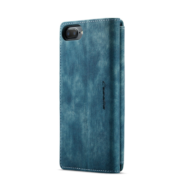 CaseMe-C30 PU + TPU Multifunctional Horizontal Flip Leather Case with Holder & Card Slot & Wallet & Zipper Pocket For iPhone 8 Plus & 7 Plus & 6 Plus(Blue) - More iPhone Cases by CaseMe | Online Shopping South Africa | PMC Jewellery | Buy Now Pay Later Mobicred