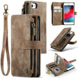 For iPhone SE 2022 / SE 2020 / 8 / 7 / 6 CaseMe-C30 PU + TPU Multifunctional Horizontal Flip Leather Case with Holder & Card Slot & Wallet & Zipper Pocke(Brown) - iPhone SE 2022 / 2020 / 8 / 7 Cases by CaseMe | Online Shopping South Africa | PMC TechLife | Buy Now Pay Later Mobicred