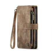 For iPhone SE 2022 / SE 2020 / 8 / 7 / 6 CaseMe-C30 PU + TPU Multifunctional Horizontal Flip Leather Case with Holder & Card Slot & Wallet & Zipper Pocke(Brown)
