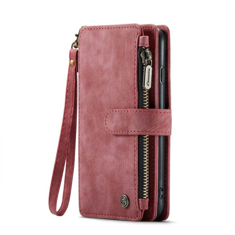 For iPhone SE 2022 / SE 2020 / 8 / 7 / 6 CaseMe-C30 PU + TPU Multifunctional Horizontal Flip Leather Case with Holder & Card Slot & Wallet & Zipper Pocke(Red)
