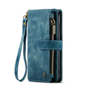 For iPhone SE 2022 / SE 2020 / 8 / 7 / 6 CaseMe-C30 PU + TPU Multifunctional Horizontal Flip Leather Case with Holder & Card Slot & Wallet & Zipper Pocke(Blue)