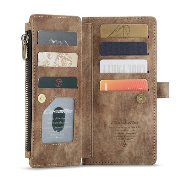 For iPhone 11 CaseMe-C30 PU + TPU Multifunctional Horizontal Flip Leather Case with Holder & Card Slot & Wallet & Zipper Pocket (Brown)