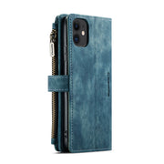 For iPhone 11 CaseMe-C30 PU + TPU Multifunctional Horizontal Flip Leather Case with Holder & Card Slot & Wallet & Zipper Pocket (Blue)