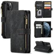 For iPhone 11 Pro CaseMe-C30 PU + TPU Multifunctional Horizontal Flip Leather Case with Holder & Card Slot & Wallet & Zipper Pocket (Black)