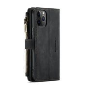 For iPhone 11 Pro CaseMe-C30 PU + TPU Multifunctional Horizontal Flip Leather Case with Holder & Card Slot & Wallet & Zipper Pocket (Black)
