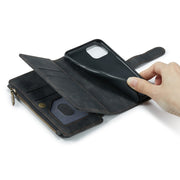 For iPhone 11 Pro CaseMe-C30 PU + TPU Multifunctional Horizontal Flip Leather Case with Holder & Card Slot & Wallet & Zipper Pocket (Black)
