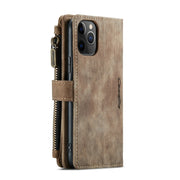 For iPhone 11 Pro CaseMe-C30 PU + TPU Multifunctional Horizontal Flip Leather Case with Holder & Card Slot & Wallet & Zipper Pocket (Brown)