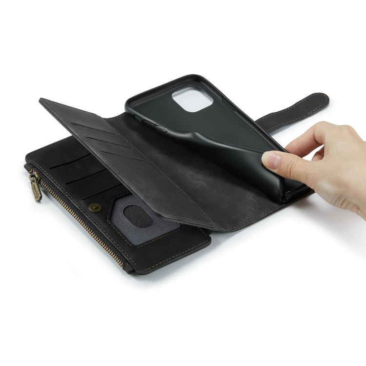 For iPhone 11 Pro Max CaseMe-C30 PU + TPU Multifunctional Horizontal Flip Leather Case with Holder & Card Slot & Wallet & Zipper Pocket (Black) - iPhone 11 Pro Max Cases by CaseMe | Online Shopping South Africa | PMC Jewellery | Buy Now Pay Later Mobicred