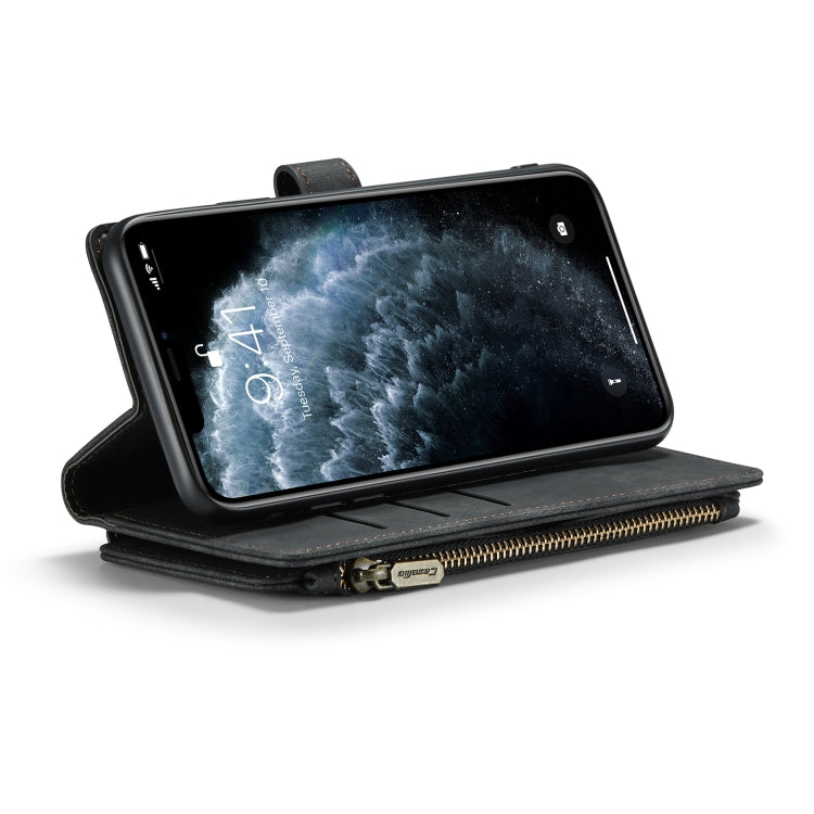 For iPhone 11 Pro Max CaseMe-C30 PU + TPU Multifunctional Horizontal Flip Leather Case with Holder & Card Slot & Wallet & Zipper Pocket (Black) - iPhone 11 Pro Max Cases by CaseMe | Online Shopping South Africa | PMC Jewellery | Buy Now Pay Later Mobicred