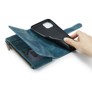 For iPhone 11 Pro Max CaseMe-C30 PU + TPU Multifunctional Horizontal Flip Leather Case with Holder & Card Slot & Wallet & Zipper Pocket (Blue)