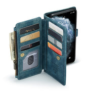 For iPhone 11 Pro Max CaseMe-C30 PU + TPU Multifunctional Horizontal Flip Leather Case with Holder & Card Slot & Wallet & Zipper Pocket (Blue)