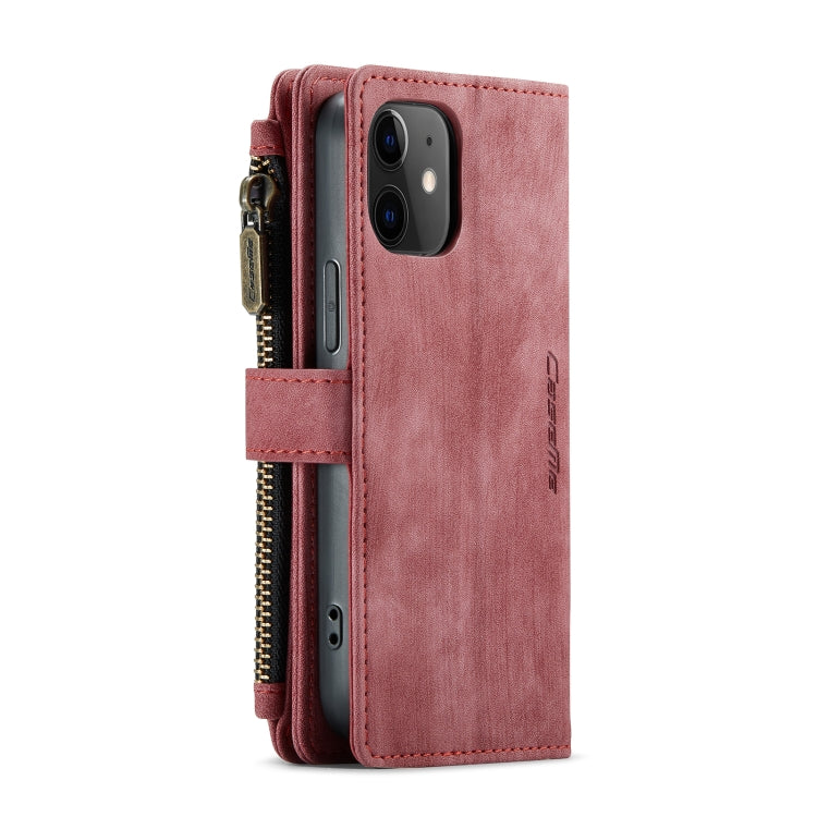 For iPhone 12 mini CaseMe-C30 PU + TPU Multifunctional Horizontal Flip Leather Case with Holder & Card Slot & Wallet & Zipper Pocket (Red) - iPhone 12 mini Cases by CaseMe | Online Shopping South Africa | PMC Jewellery | Buy Now Pay Later Mobicred