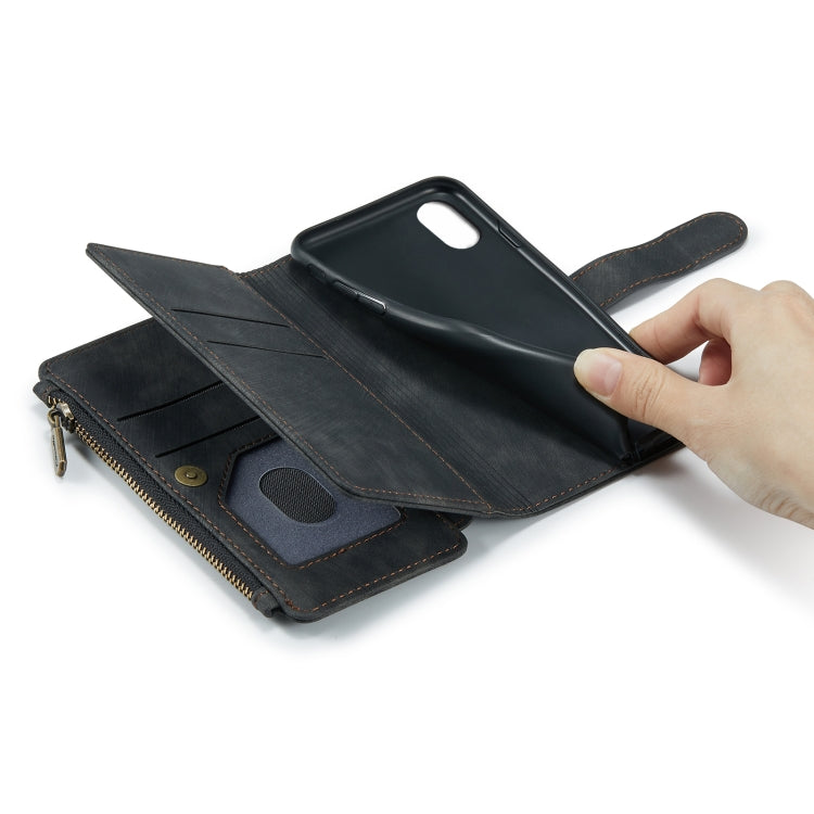 For iPhone X / XS CaseMe-C30 PU + TPU Multifunctional Horizontal Flip Leather Case with Holder & Card Slot & Wallet & Zipper Pocket(Black) - More iPhone Cases by CaseMe | Online Shopping South Africa | PMC Jewellery | Buy Now Pay Later Mobicred