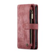 For iPhone X / XS CaseMe-C30 PU + TPU Multifunctional Horizontal Flip Leather Case with Holder & Card Slot & Wallet & Zipper Pocket(Red)
