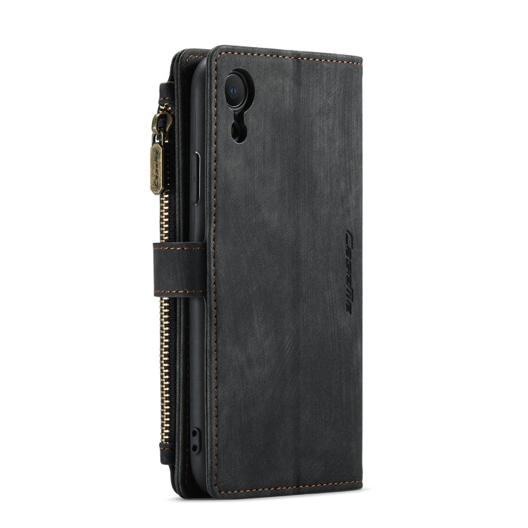 For iPhone XR CaseMe-C30 PU + TPU Multifunctional Horizontal Flip Leather Case with Holder & Card Slot & Wallet & Zipper Pocket(Black) - More iPhone Cases by CaseMe | Online Shopping South Africa | PMC Jewellery | Buy Now Pay Later Mobicred