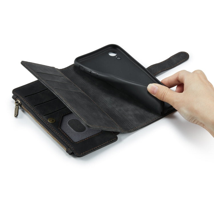 For iPhone XR CaseMe-C30 PU + TPU Multifunctional Horizontal Flip Leather Case with Holder & Card Slot & Wallet & Zipper Pocket(Black) - More iPhone Cases by CaseMe | Online Shopping South Africa | PMC Jewellery | Buy Now Pay Later Mobicred