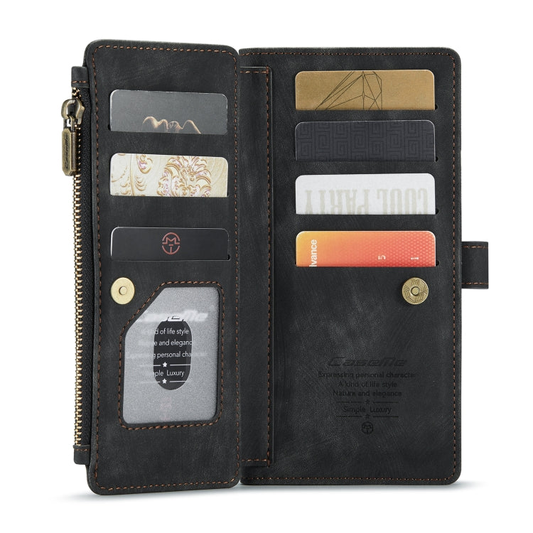 For iPhone XR CaseMe-C30 PU + TPU Multifunctional Horizontal Flip Leather Case with Holder & Card Slot & Wallet & Zipper Pocket(Black) - More iPhone Cases by CaseMe | Online Shopping South Africa | PMC Jewellery | Buy Now Pay Later Mobicred