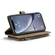 For iPhone XR CaseMe-C30 PU + TPU Multifunctional Horizontal Flip Leather Case with Holder & Card Slot & Wallet & Zipper Pocket(Brown)