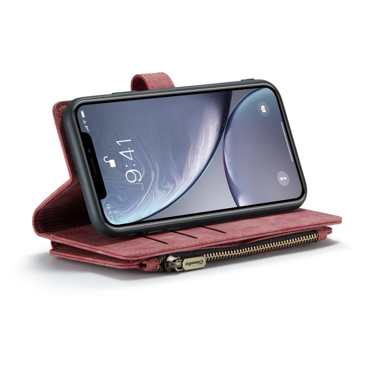 For iPhone XR CaseMe-C30 PU + TPU Multifunctional Horizontal Flip Leather Case with Holder & Card Slot & Wallet & Zipper Pocket(Red) - More iPhone Cases by CaseMe | Online Shopping South Africa | PMC Jewellery | Buy Now Pay Later Mobicred