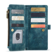 For iPhone XS Max CaseMe-C30 PU + TPU Multifunctional Horizontal Flip Leather Case with Holder & Card Slot & Wallet & Zipper Pocket(Blue)