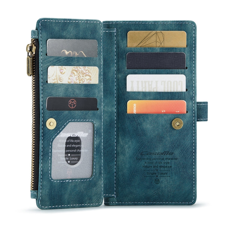 For iPhone XS Max CaseMe-C30 PU + TPU Multifunctional Horizontal Flip Leather Case with Holder & Card Slot & Wallet & Zipper Pocket(Blue)
