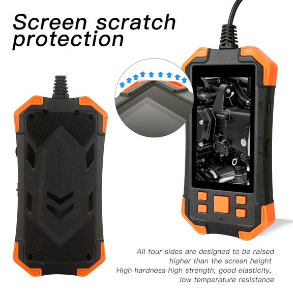 T20 4.3 inch IPS Color Screen 7.9mm Dual Cameras Water-resistant Hard Cable Digital Endoscope, Length:5m(Black Orange)