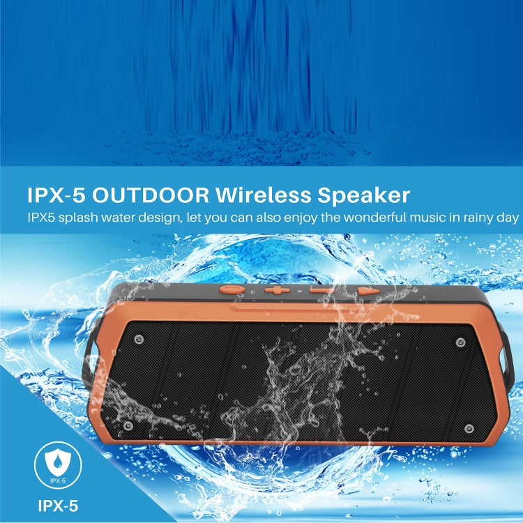 NewRixing NR-5000 IPX5 High Fidelity Bluetooth Speaker, Support Hands-free Call / TF Card / FM / U Disk(Gold)