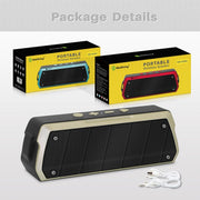 NewRixing NR-5000 IPX5 High Fidelity Bluetooth Speaker, Support Hands-free Call / TF Card / FM / U Disk(Gold)
