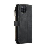 For Samsung Galaxy A12 CaseMe-C30 PU + TPU Multifunctional Horizontal Flip Leather Case with Holder & Card Slot & Wallet & Zipper Pocket(Black)