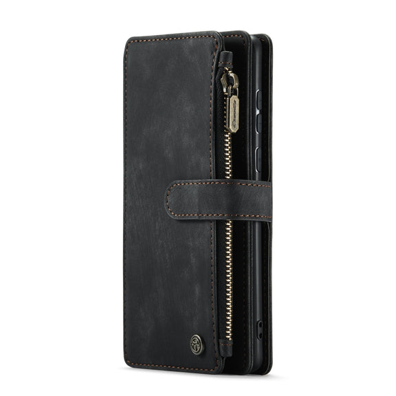 For Samsung Galaxy A52 5G / 4G CaseMe-C30 PU + TPU Multifunctional Horizontal Flip Leather Case with Holder & Card Slot & Wallet & Zipper Pocket(Black)