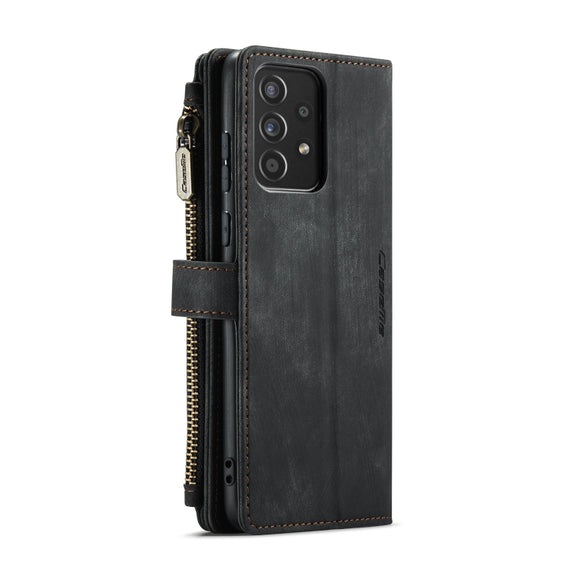 For Samsung Galaxy A52 5G / 4G CaseMe-C30 PU + TPU Multifunctional Horizontal Flip Leather Case with Holder & Card Slot & Wallet & Zipper Pocket(Black)
