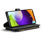 For Samsung Galaxy A52 5G / 4G CaseMe-C30 PU + TPU Multifunctional Horizontal Flip Leather Case with Holder & Card Slot & Wallet & Zipper Pocket(Black)