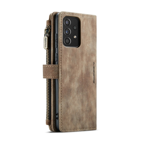 For Samsung Galaxy A52 5G / 4G CaseMe-C30 PU + TPU Multifunctional Horizontal Flip Leather Case with Holder & Card Slot & Wallet & Zipper Pocket(Brown)