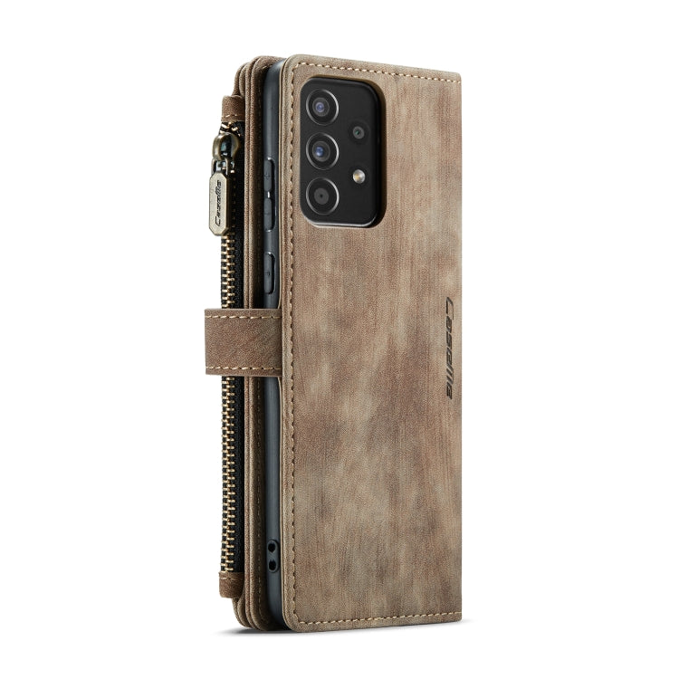 For Samsung Galaxy A52 5G / 4G CaseMe-C30 PU + TPU Multifunctional Horizontal Flip Leather Case with Holder & Card Slot & Wallet & Zipper Pocket(Brown)