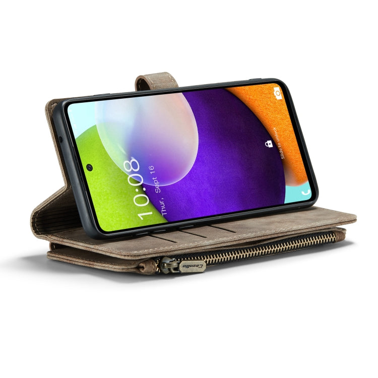 For Samsung Galaxy A52 5G / 4G CaseMe-C30 PU + TPU Multifunctional Horizontal Flip Leather Case with Holder & Card Slot & Wallet & Zipper Pocket(Brown)