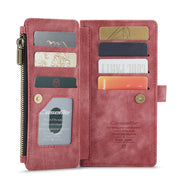 For Samsung Galaxy A52 5G / 4G CaseMe-C30 PU + TPU Multifunctional Horizontal Flip Leather Case with Holder & Card Slot & Wallet & Zipper Pocket(Red)