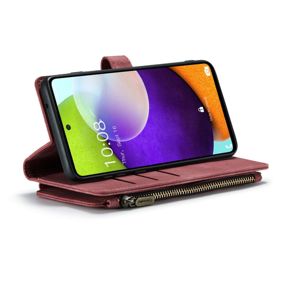 For Samsung Galaxy A52 5G / 4G CaseMe-C30 PU + TPU Multifunctional Horizontal Flip Leather Case with Holder & Card Slot & Wallet & Zipper Pocket(Red)
