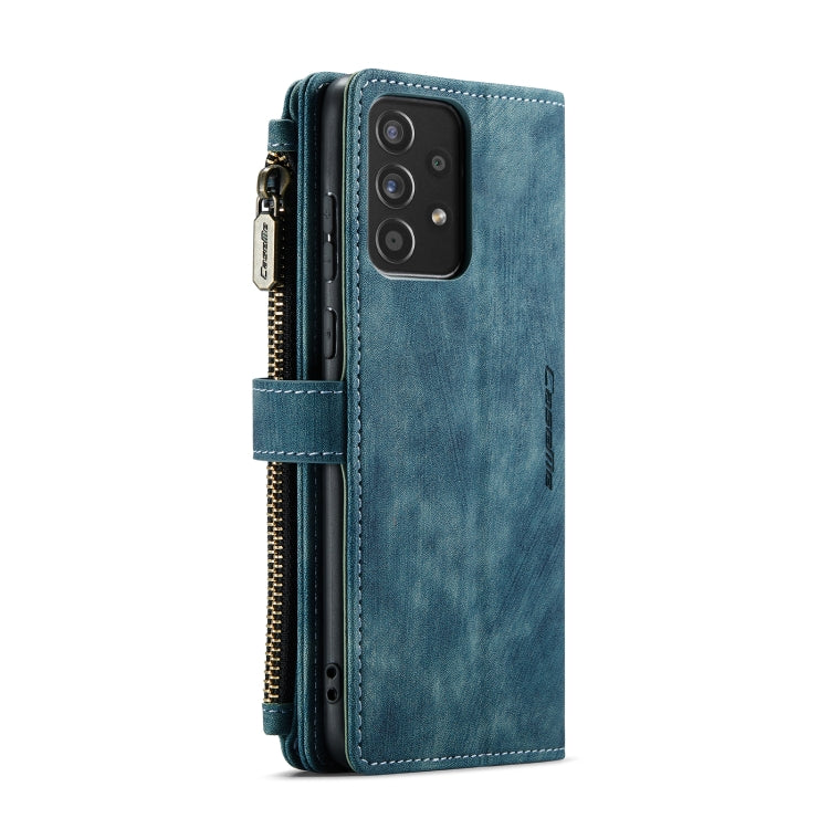 For Samsung Galaxy A52 5G / 4G CaseMe-C30 PU + TPU Multifunctional Horizontal Flip Leather Case with Holder & Card Slot & Wallet & Zipper Pocket(Blue)
