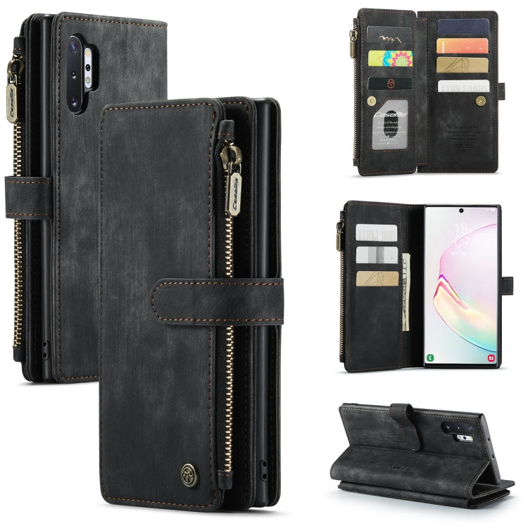 For Samsung Galaxy Note10+ CaseMe-C30 PU + TPU Multifunctional Horizontal Flip Leather Case with Holder & Card Slot & Wallet & Zipper Pocket(Black) - free shipping - PMC Jewellery - Order now!